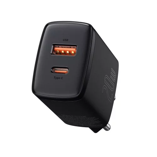 Baseus Compact Quick Charger USB A & Type-C 20W