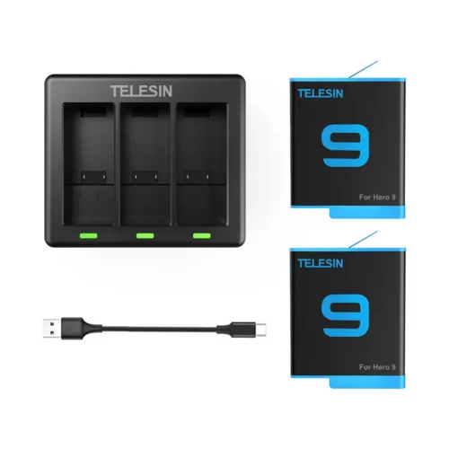 Telesin 3-Slot Charger and 2 Batteries GoPro Hero 9/10