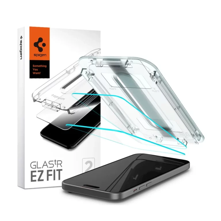 Spigen Glas.TR EZ Fit Black iPhone 15 2pcs