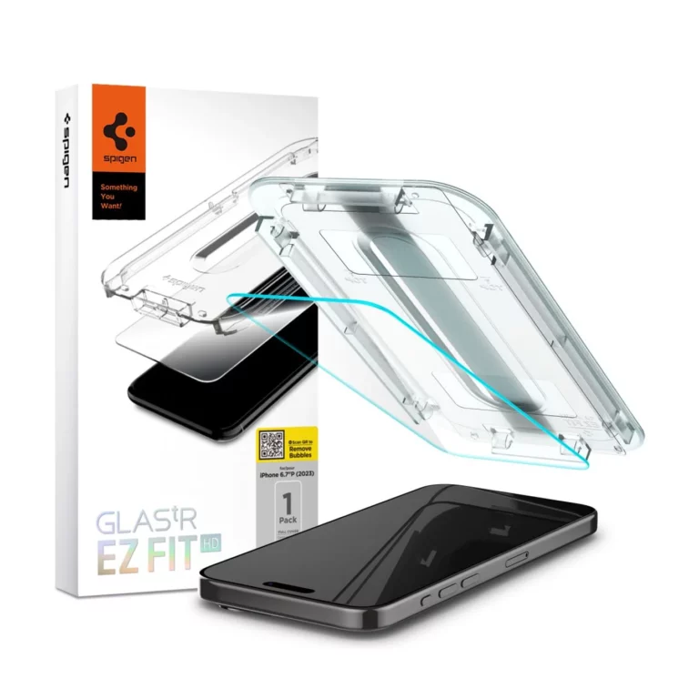 Spigen Glas.TR EZ Fit Clear iPhone 15 Pro Max