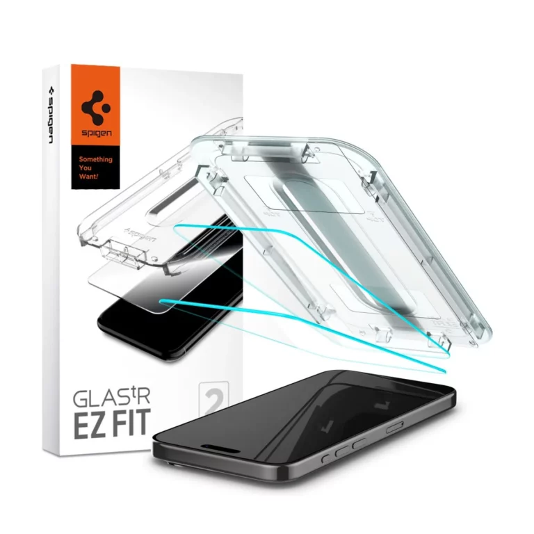 Spigen Glas.TR EZ Fit Clear iPhone 15 Pro Max 2pcs