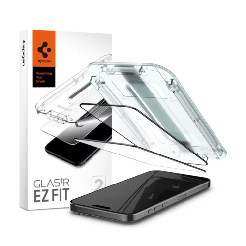 Spigen Glas.TR EZ Fit FC Black iPhone 15 Pro Max 2pcs