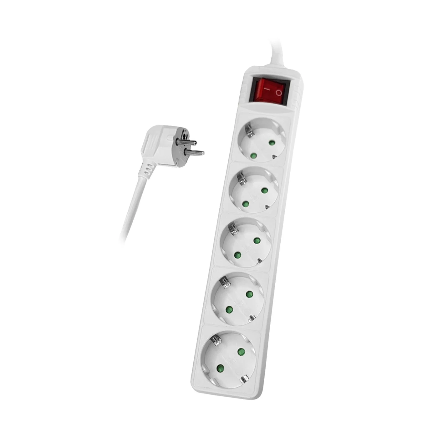 Powertech Powerstrip PT-878 5x Schuko 16A 5m White Powertech Powerstrip PT-878 5x Schuko 16A 5m White