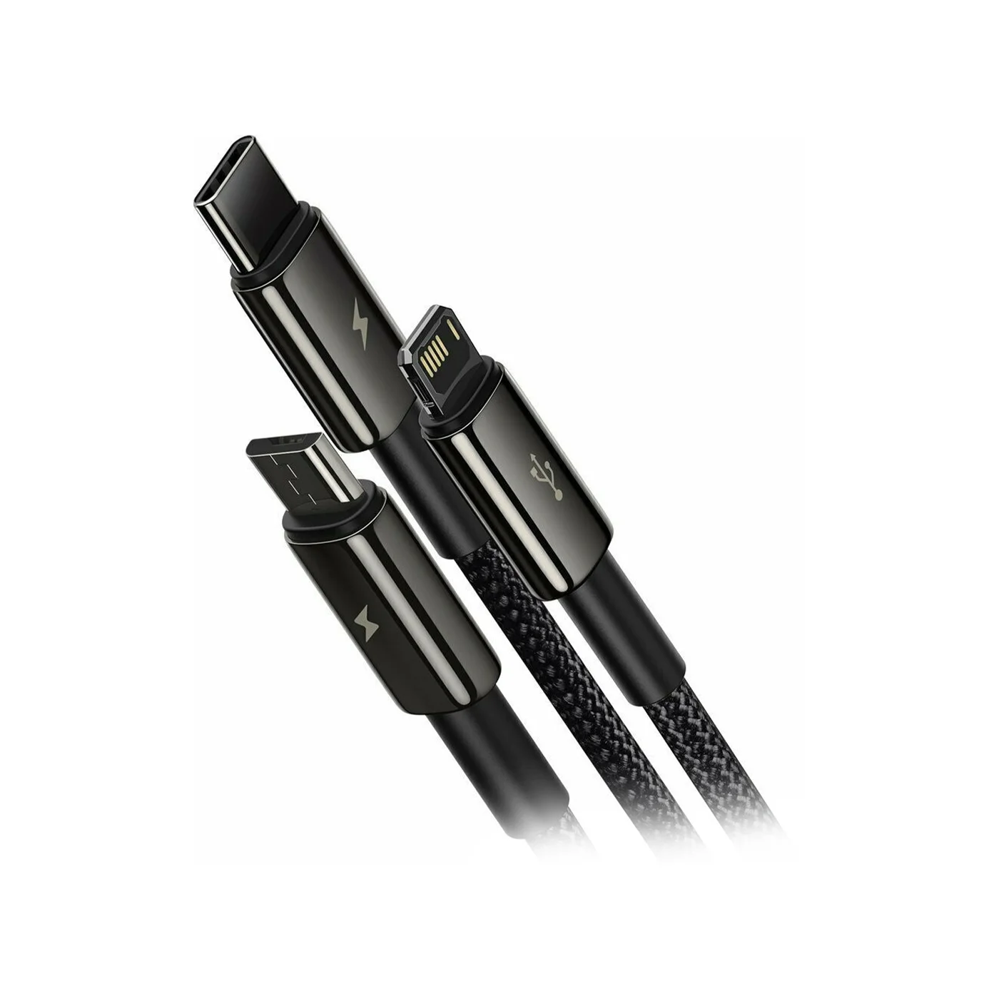 Baseus Tungsten Gold Braided USB to Type-C-Lightning-MicroUSB 2 Baseus Tungsten Gold Braided USB to Type-C/Lightning/MicroUSB