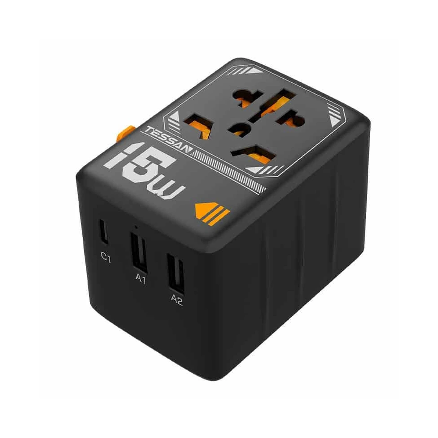 Tessan Travel Adapter 2xUSB-A 1xUSB-C 15W 1