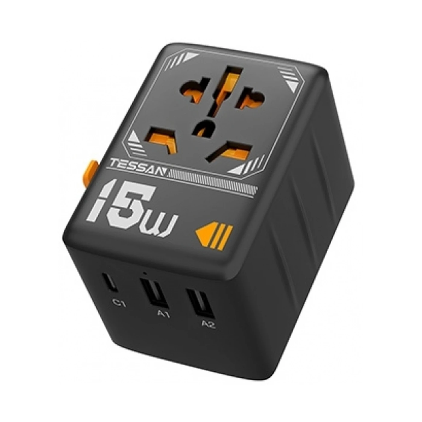 Tessan Travel Adapter 2xUSB-A 1xUSB-C 15W 2