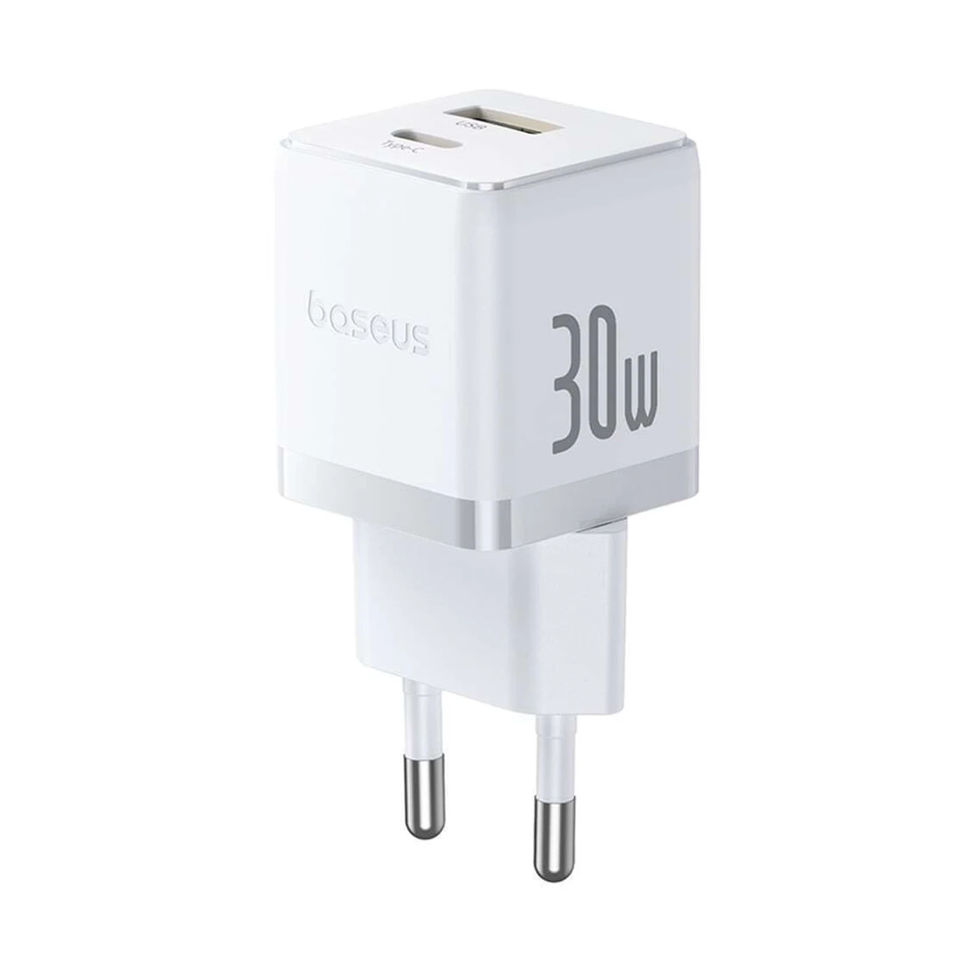baseus wall charger palm 2in1 30w Λευκό