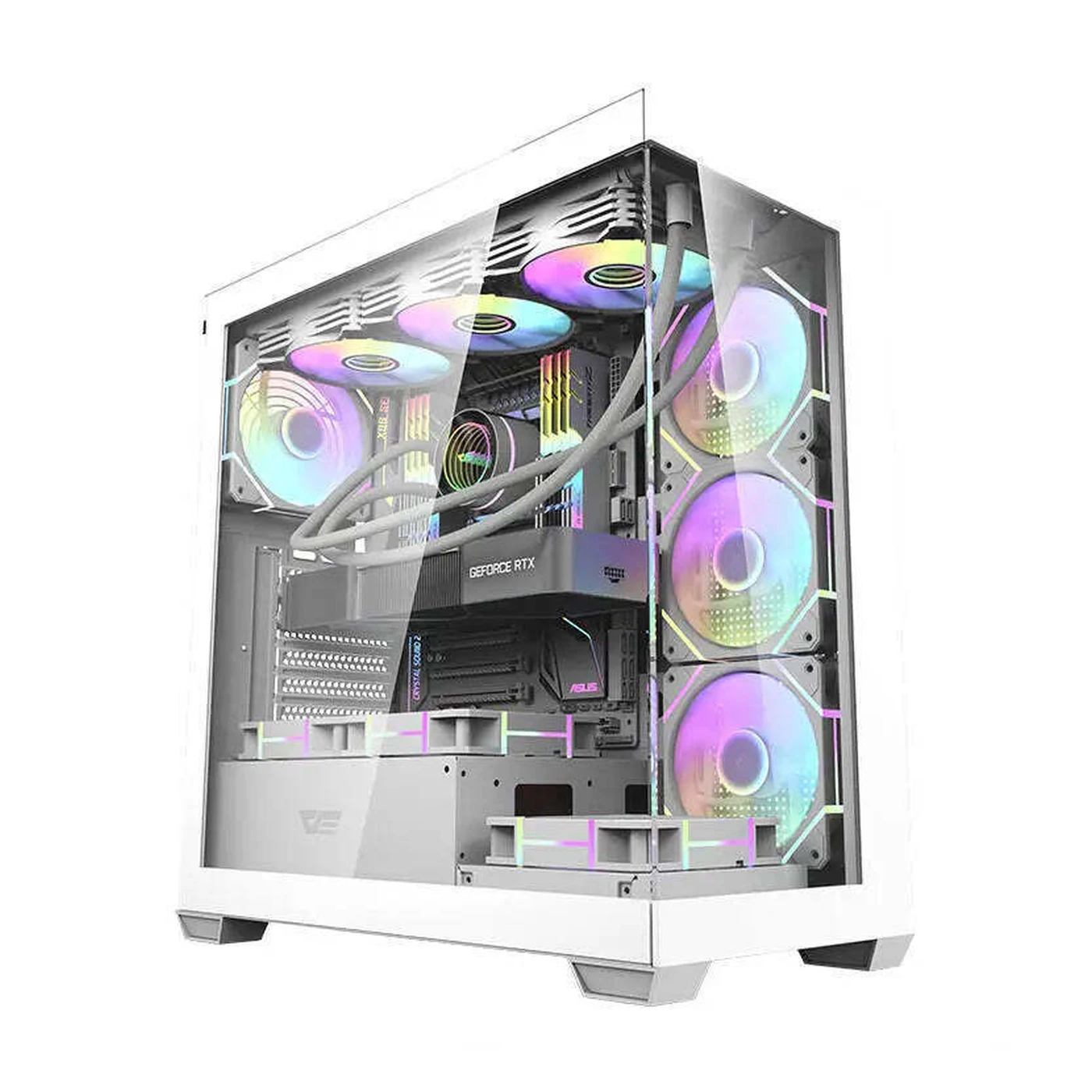 darkflash ds900 7 argb fans gaming midi tower Λευκό