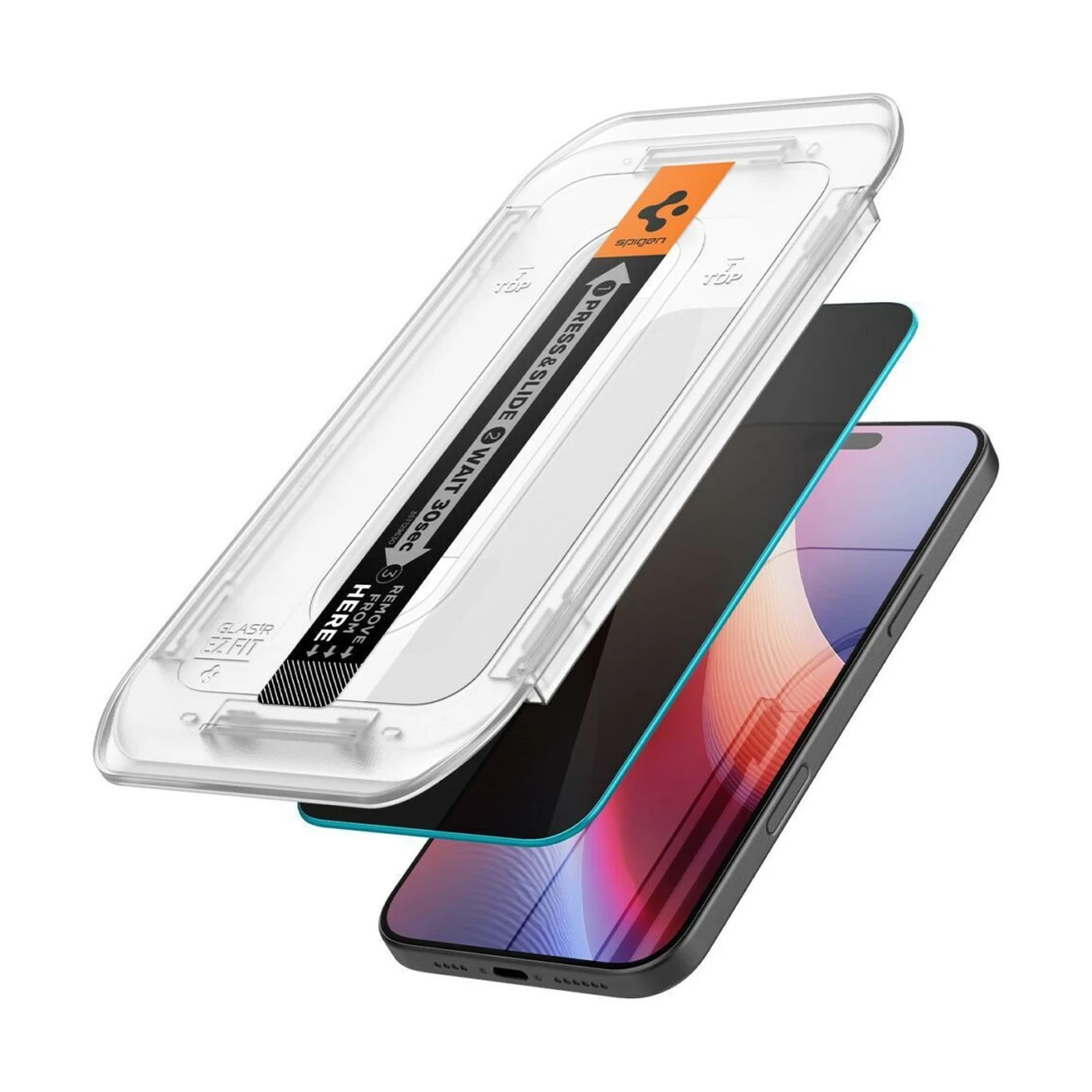 spigen glas.tr ez fit privacy tempered glass iphone 16 pro / 17 / 17 pro 2τμχ