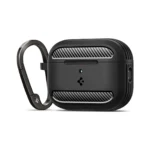 spigen rugged armor Θήκη Σιλικόνης με Γάντζο apple airpods pro 3 Μαύρο