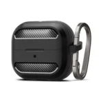 spigen rugged armor Θήκη Σιλικόνης με Γάντζο samsung galaxy buds 3 / 3 fe / 3 pro Μαύρο