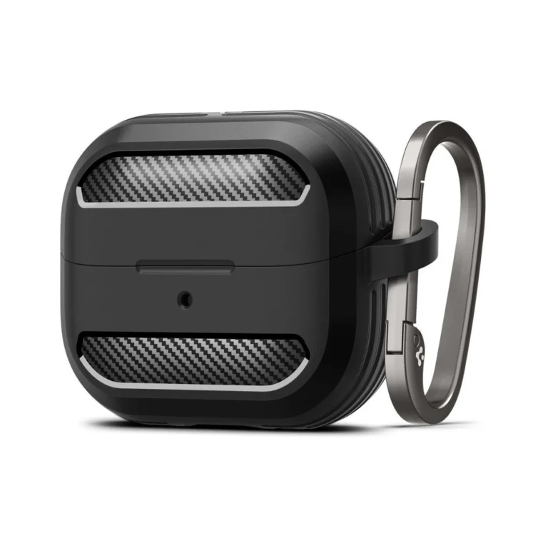 spigen rugged armor Θήκη Σιλικόνης με Γάντζο samsung galaxy buds 3 / 3 fe / 3 pro Μαύρο