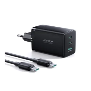 joyroom tcg01 Μαύρος Φορτιστής gan 65w pd με Καλώδιο usb c