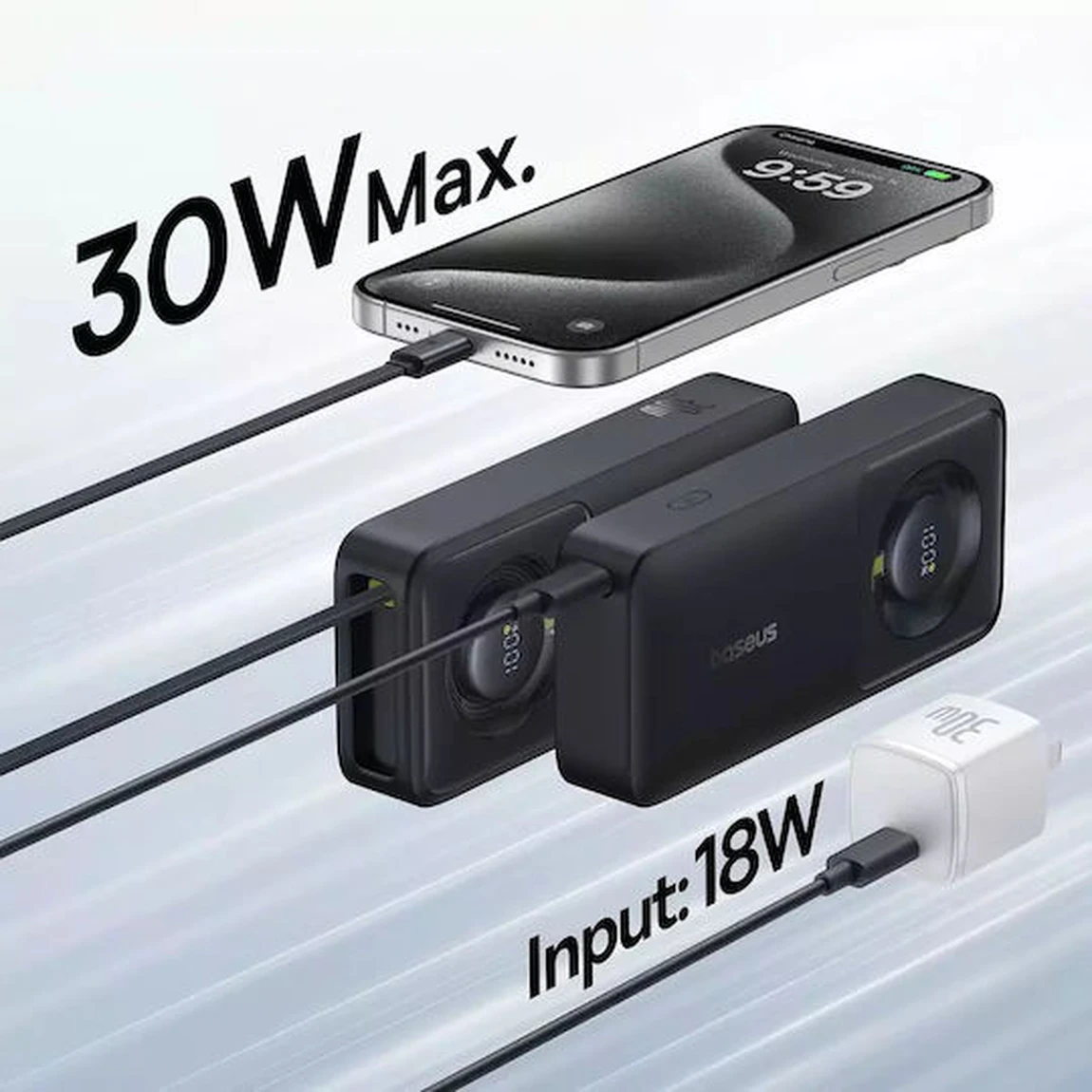 baseus free2pull powerbank 10000mah 30w