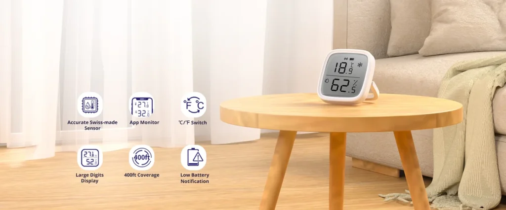 sonoff snzb 02d Ψηφιακό Θερμόμετρo & Υγρασιόμετρo