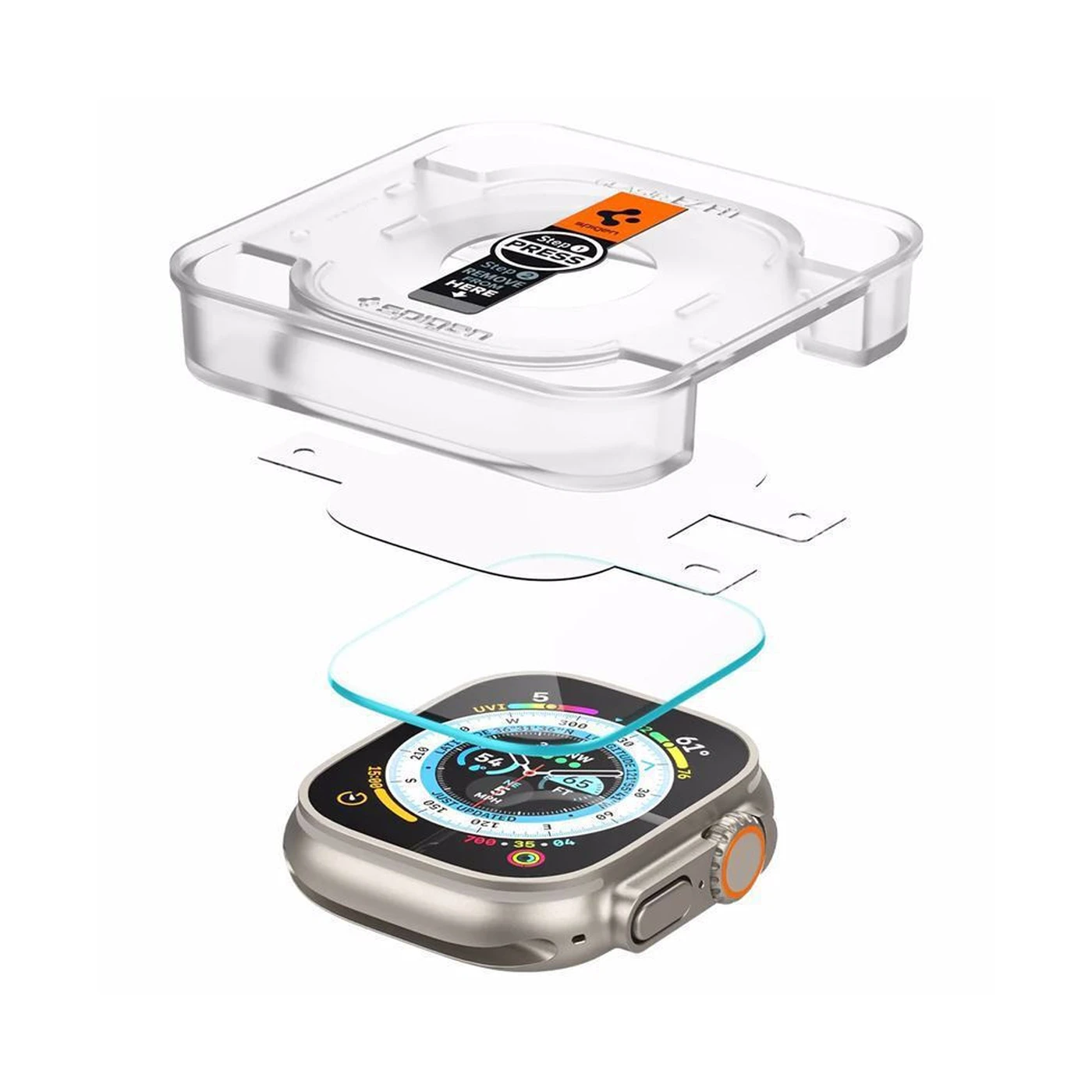 spigen ez fit tempered glass για apple watch ultra 49mm 2τμχ spigen ez fit tempered glass για apple watch ultra 49mm 2τμχ