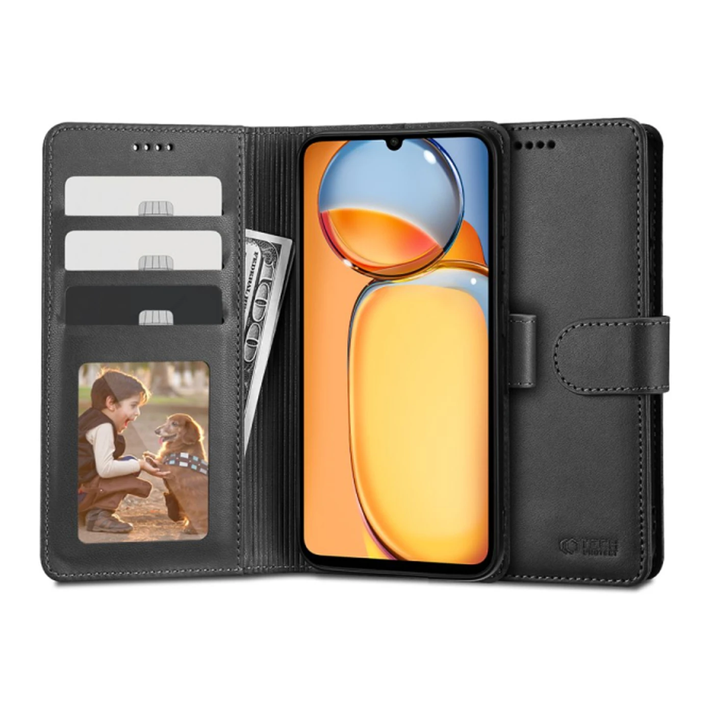 tech protect wallet Μαύρη Θήκη Βιβλίο για xiaomi redmi note 14 pro 5g / poco x7 5g