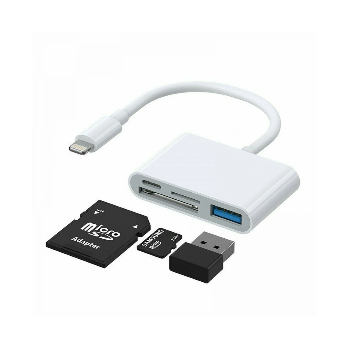 joyroom s h142 Λευκό card reader lightning για sd/microsd