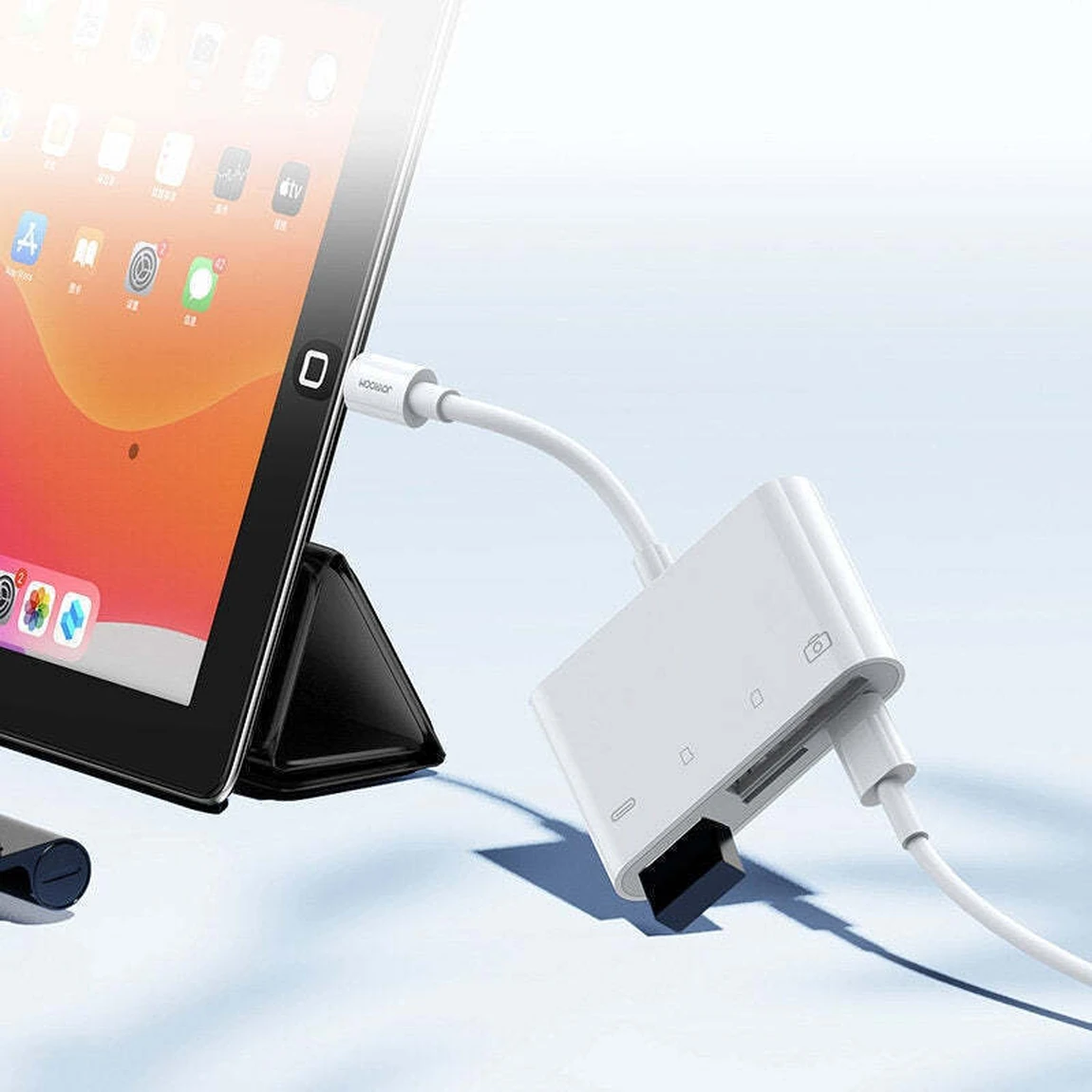 joyroom s h142 Λευκό card reader lightning για sd/microsd