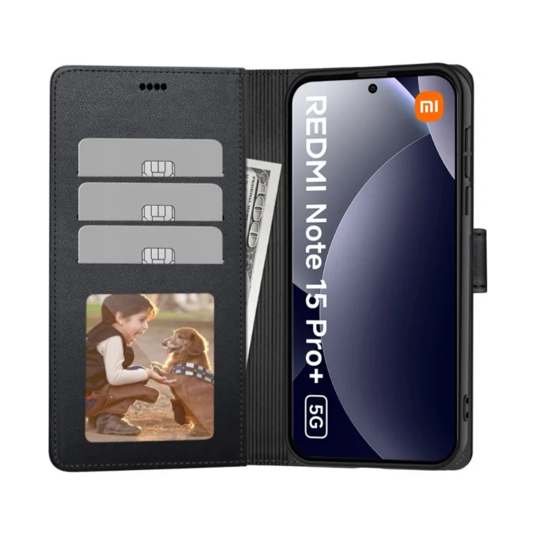 tech protect plus wallet Μαύρη Θήκη Δερματίνης για redmi note 15 pro+ / poco m8 pro