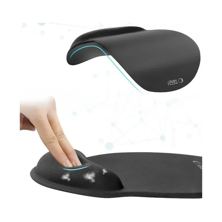 tech protect Μαύρο mousepad 250mm με Στήριγμα καρπού