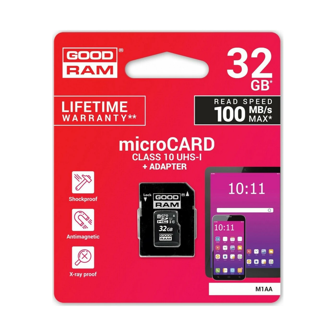 goodram m1aa microsdhc 32gb u1 uhs i 100mb/s με Αντάπτορα