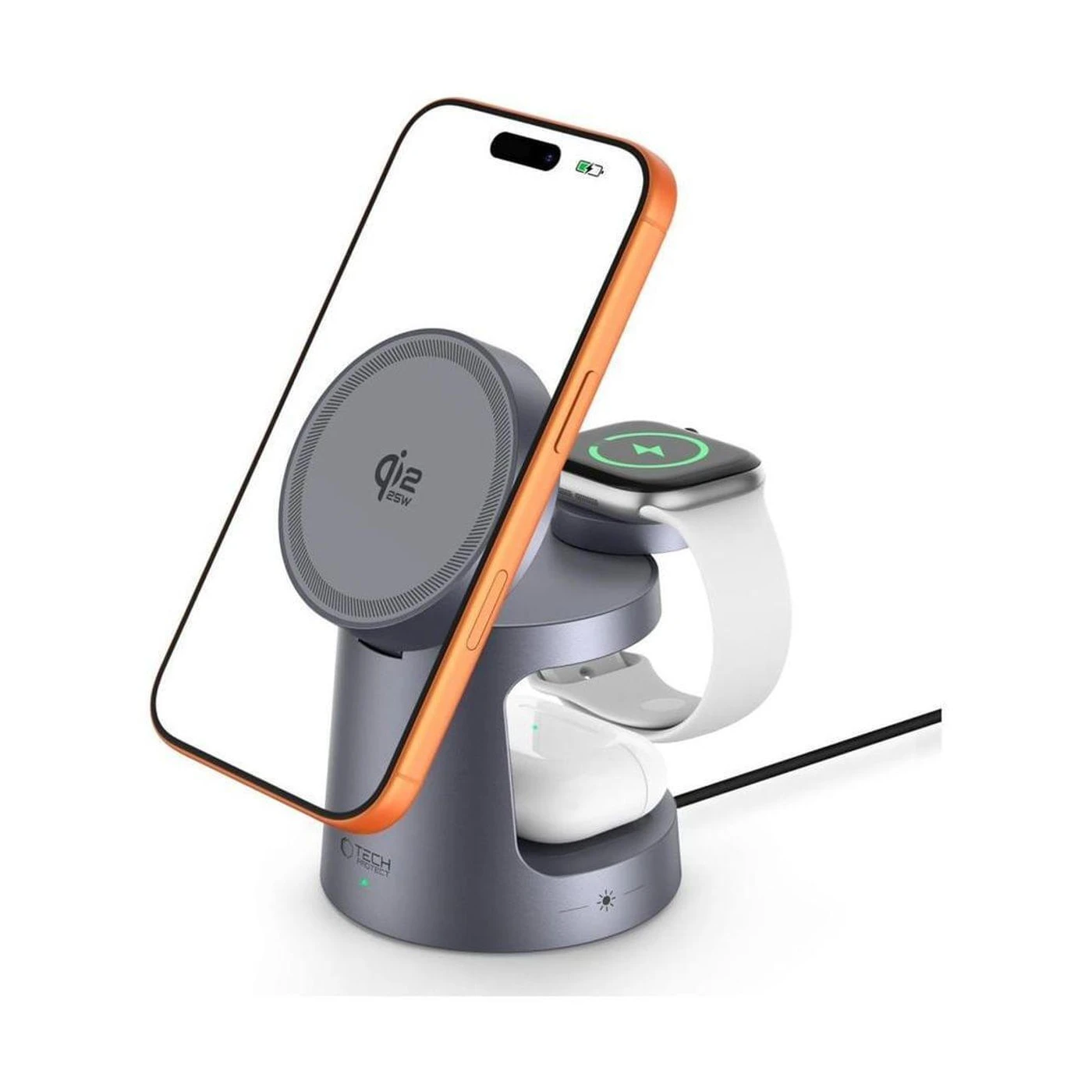 tech protect Ασύρματος magsafe Γκρι Φορτιστής 3σε1 25w