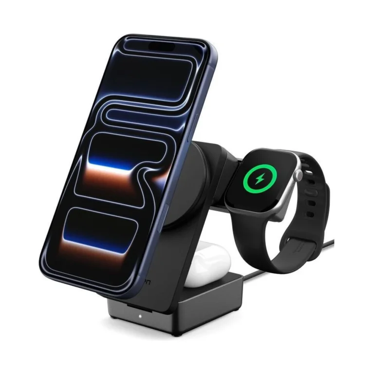 spigen foldable magsafe Μαύρος 3σε1 aσύρματος Φορτιστής 25w qi2.2