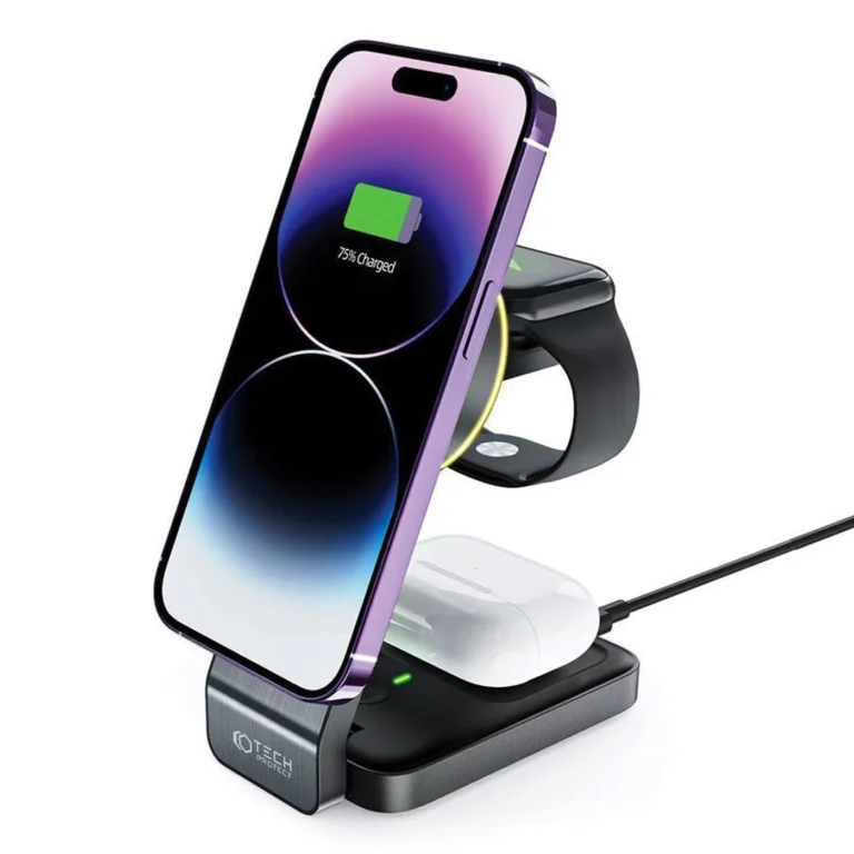 tech protect qi15w a28 Ασύρματος Μαύρος Φορτιστής 3σε1 magsafe 15w
