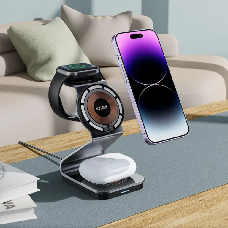 tech protect qi15w a29 Ασύρματος Μαύρος Φορτιστής 3σε1 magsafe 15w