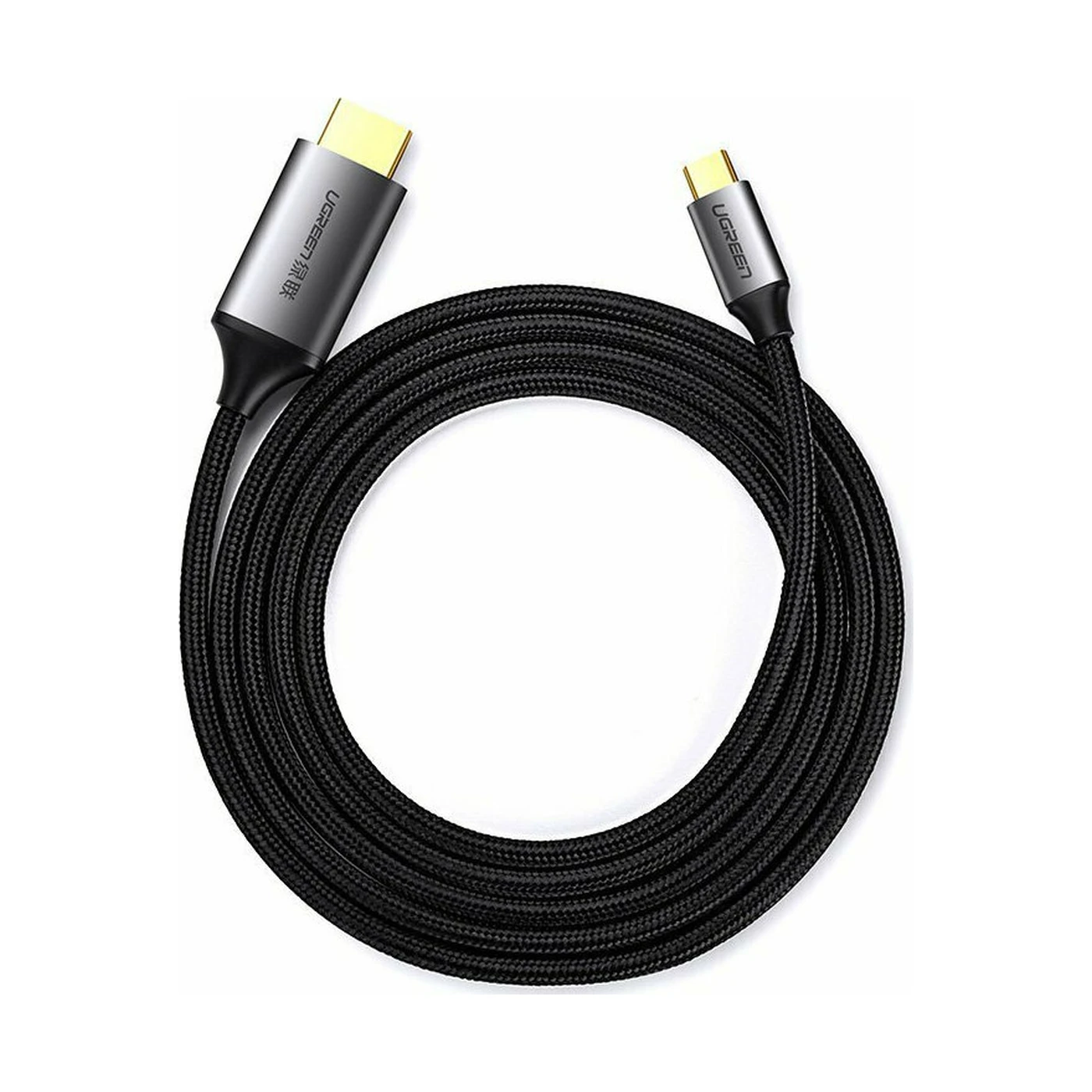 ugreen mm142 braided Μαύρο Καλώδιο usb c σε hdmi 2.0 4k 60hz 1.5m