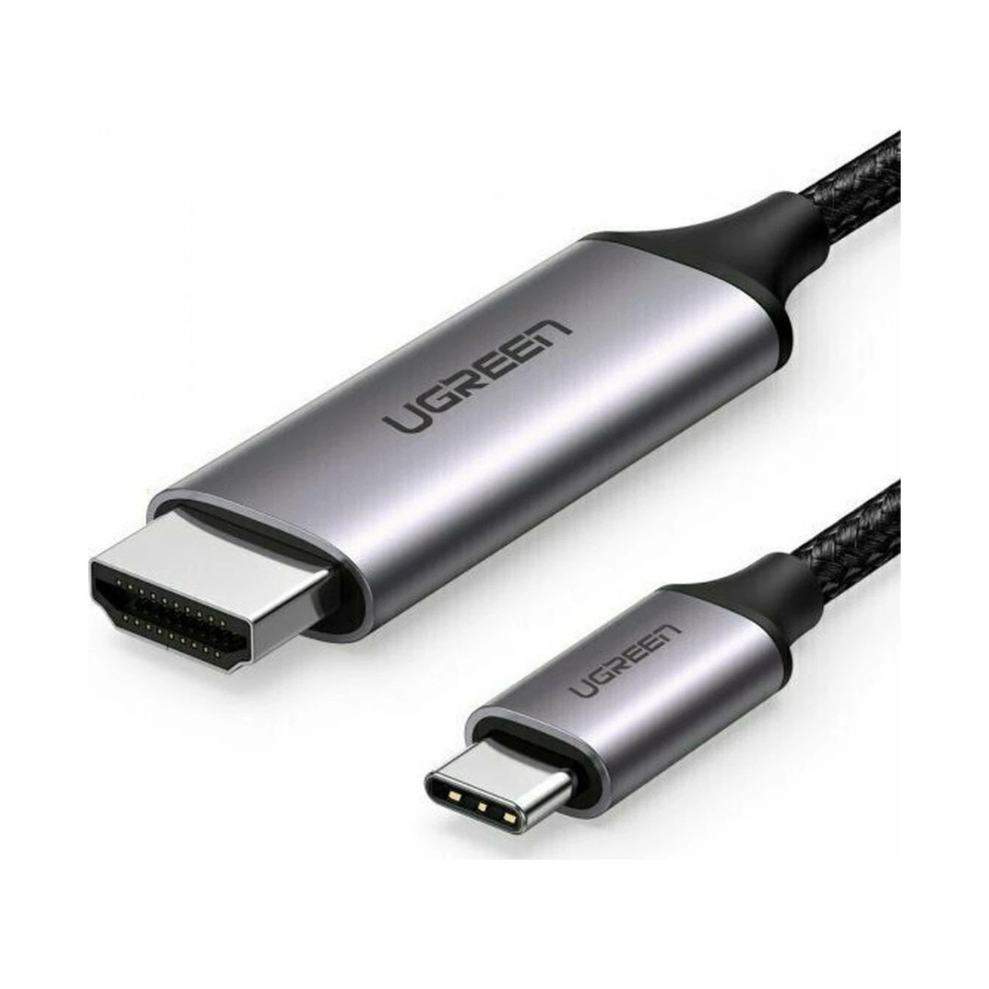 ugreen mm142 braided Μαύρο Καλώδιο usb c σε hdmi 2.0 4k 60hz 1.5m