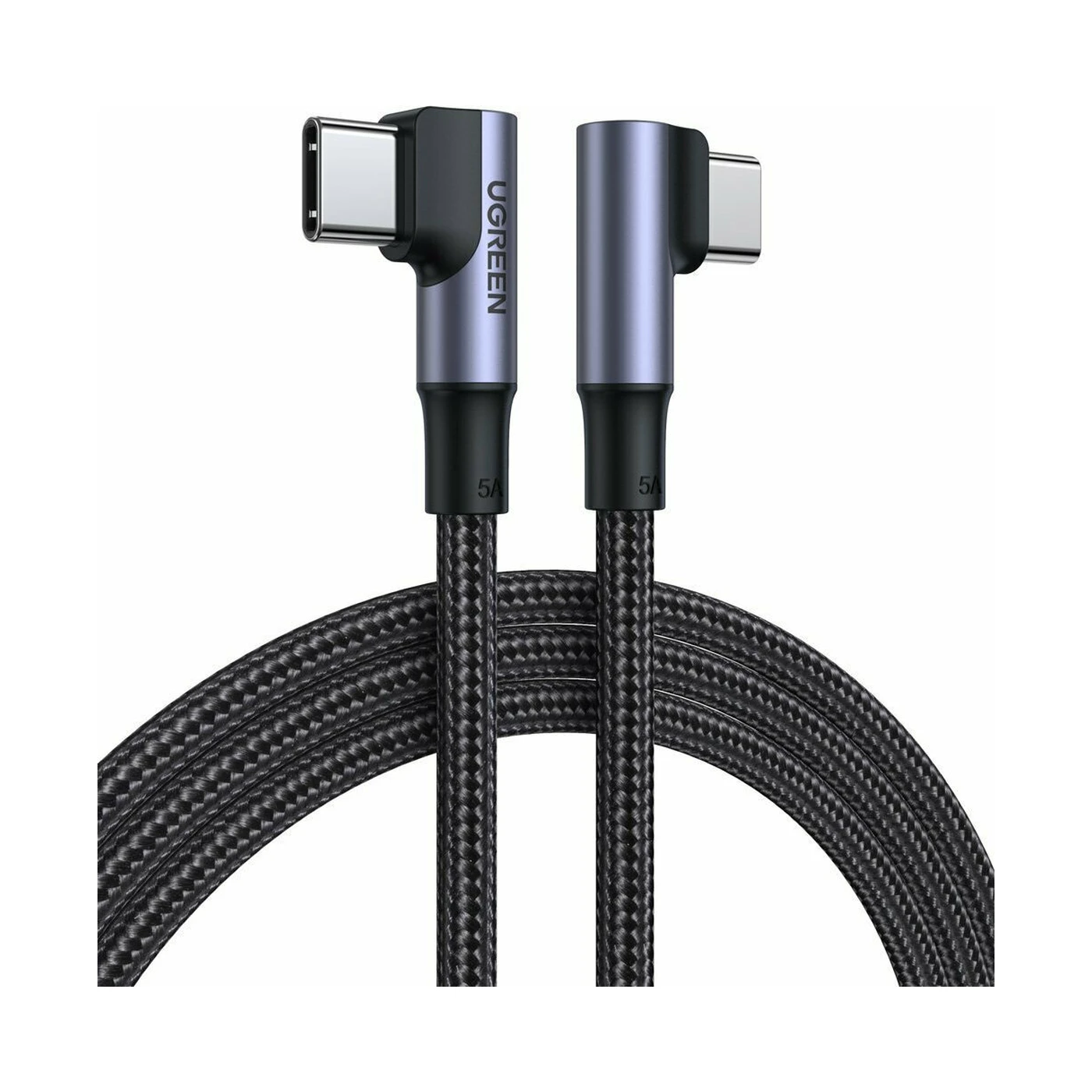 ugreen us335 angle braided usb 2.0 Μαύρο Καλώδιο usb c 100w pd