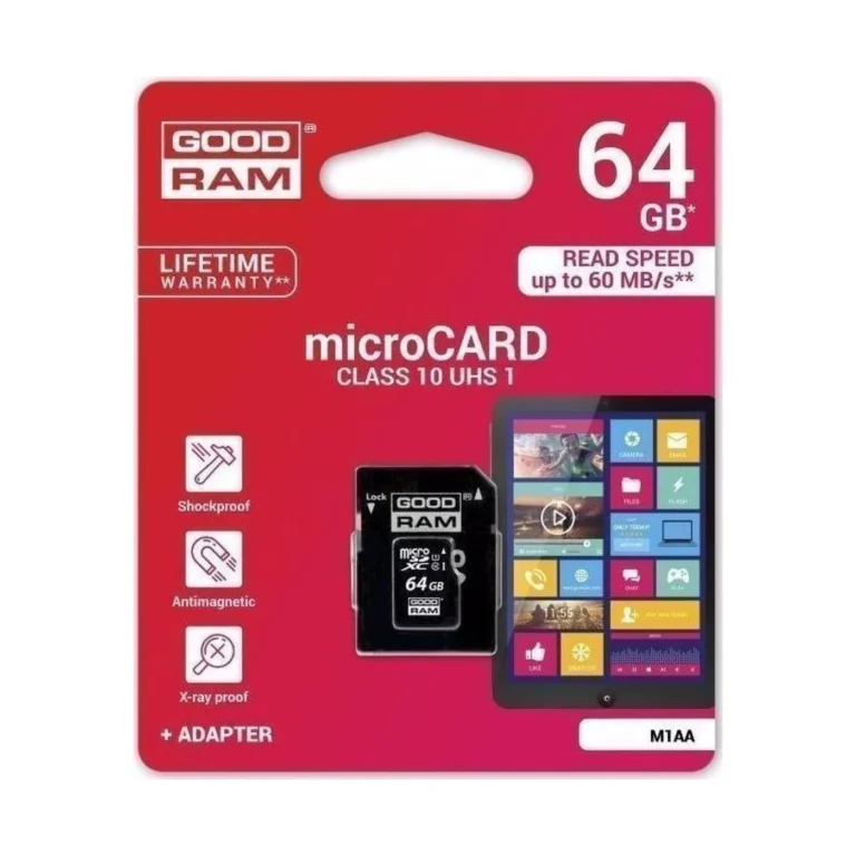 goodram m1aa microsdhc 64gb u1 uhs i 100mb/s με Αντάπτορα