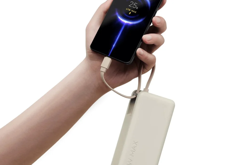 xiaomi powerbank 20000mah 67w intergrated cable