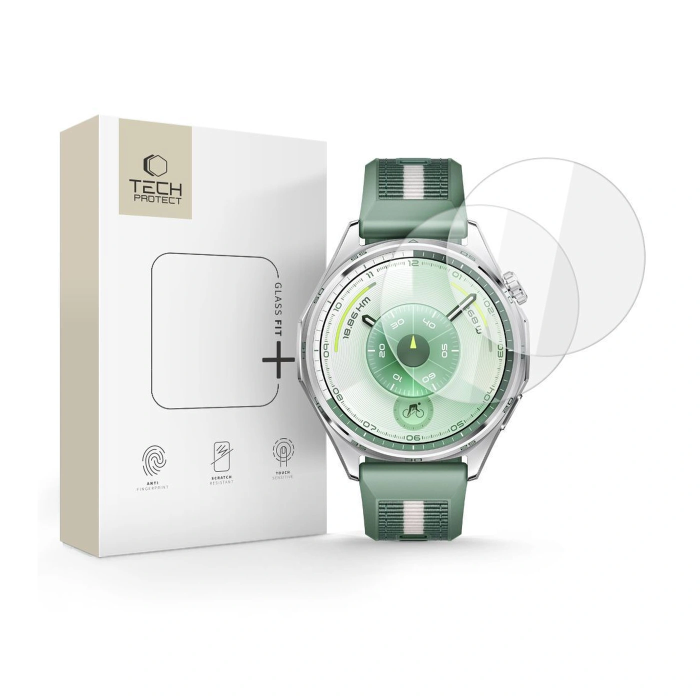 tech protect glass fit+ Τζαμάκι Προστασίας για huawei watch gt 6 46mm 2τμχ