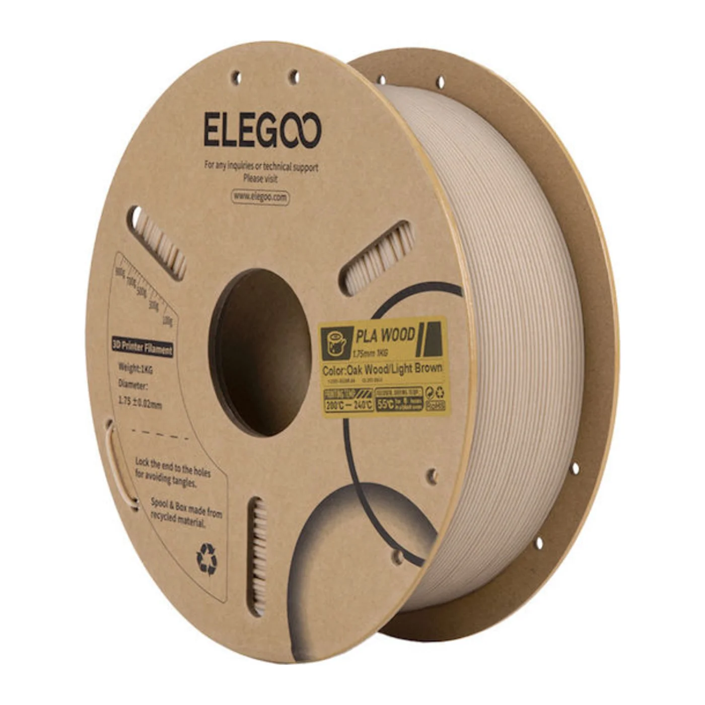 Elegoo PLA 3D Printer Filament Spool Καφέ